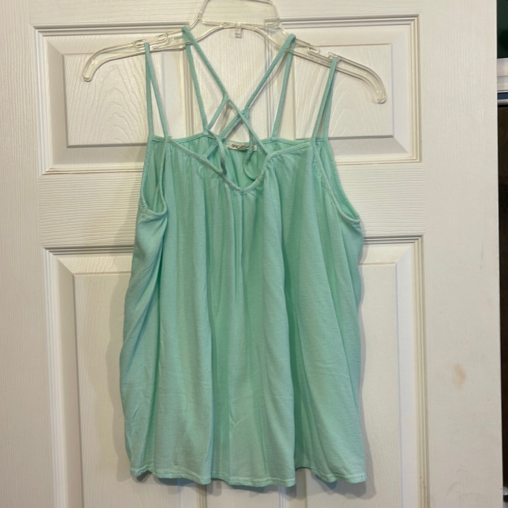 Medium and so what flowy criss cross front tank